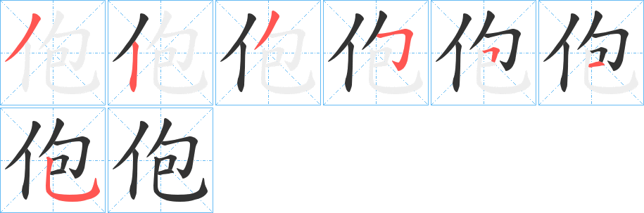 佨字的笔顺分步演示