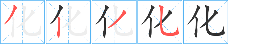 化字的笔顺分步演示