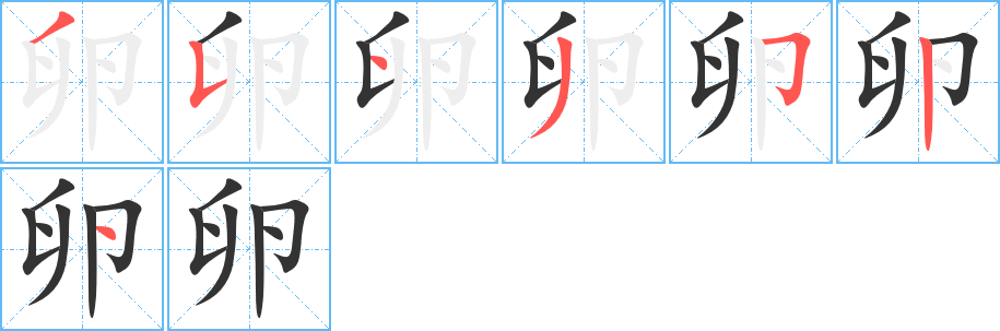 卵字的笔顺分步演示