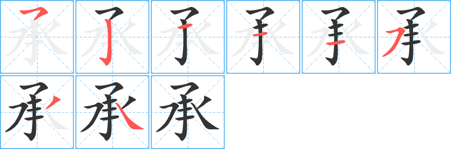 承字的笔顺分步演示