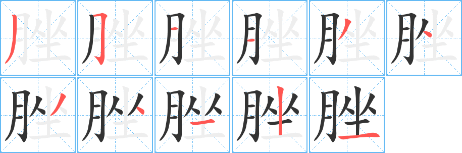 脞字的笔顺分步演示