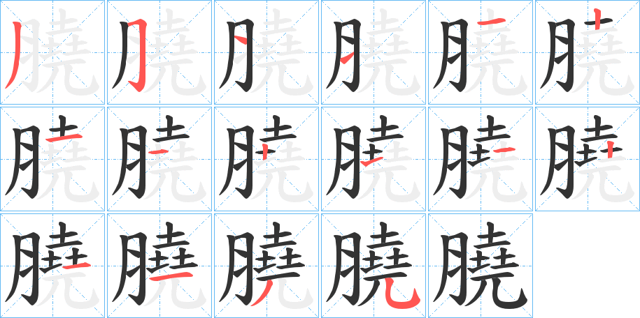 膮字的笔顺分步演示