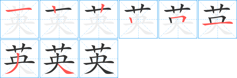 英字的笔顺分步演示