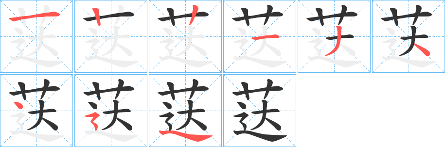 荙字的笔顺分步演示