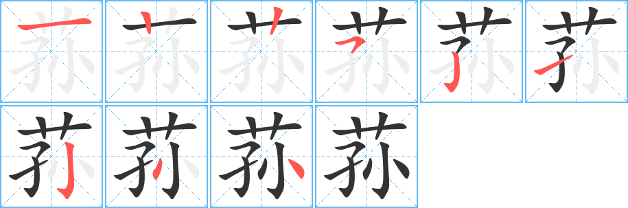 荪字的笔顺分步演示