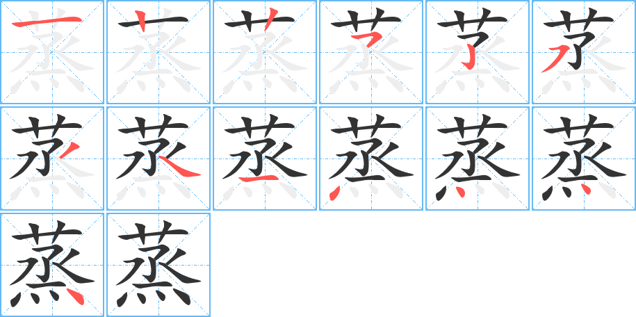 蒸字的笔顺分步演示