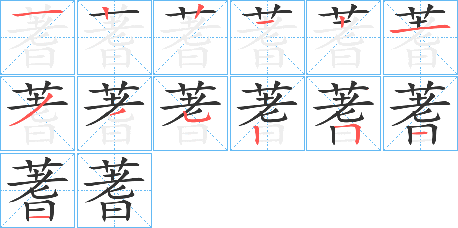 蓍字的笔顺分步演示