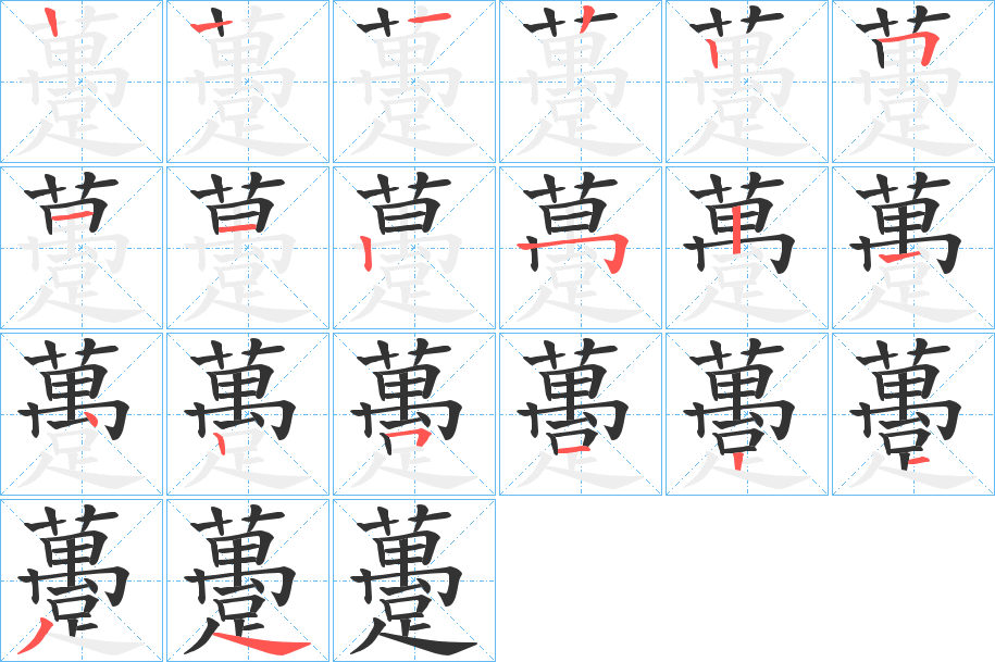 躉字的笔顺分步演示