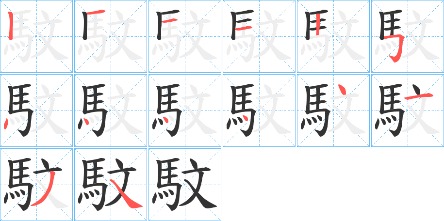 馼字的笔顺分步演示