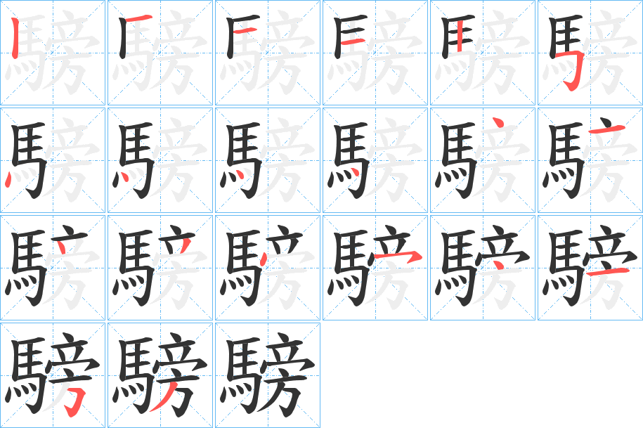 騯字的笔顺分步演示