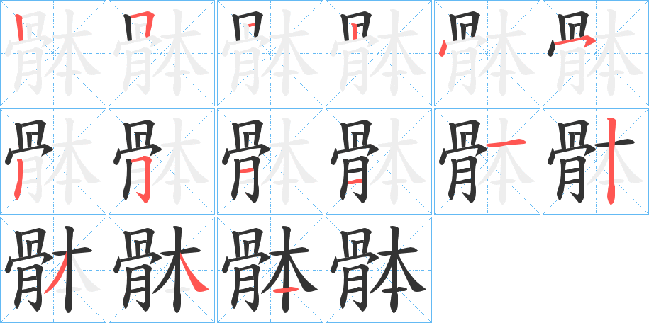 骵字的笔顺分步演示