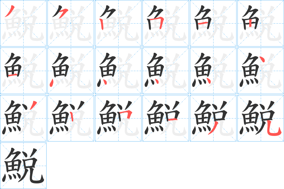 鮵字的笔顺分步演示