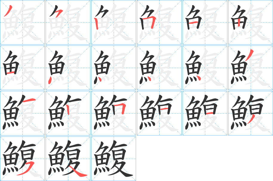 鰒字的笔顺分步演示