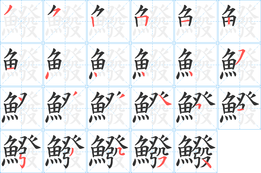 鱍字的笔顺分步演示