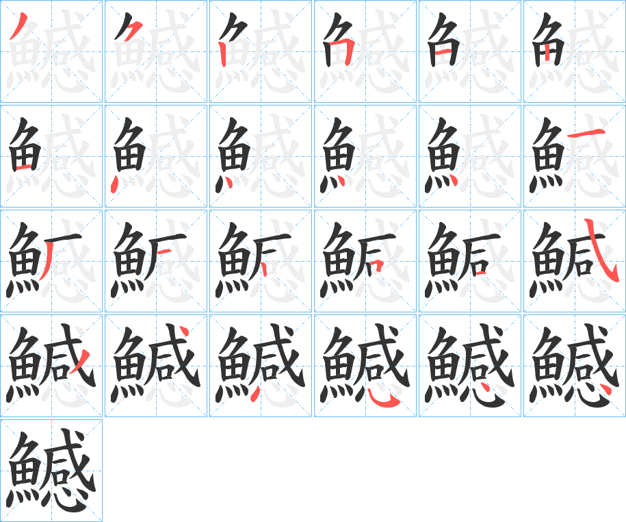 鱤字的笔顺分步演示