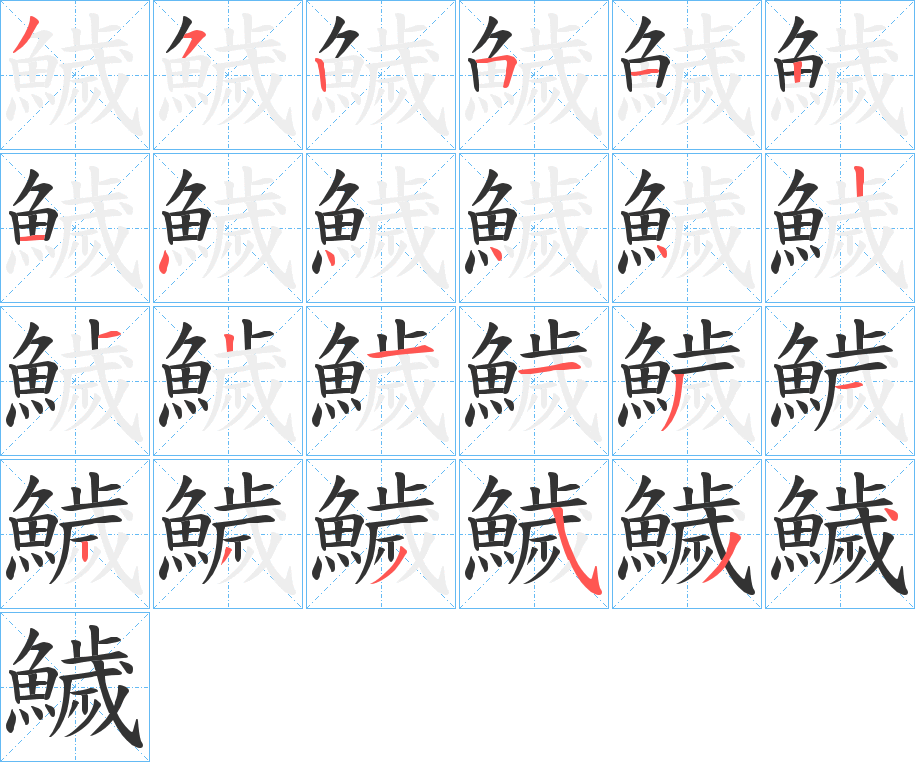 鱥字的笔顺分步演示