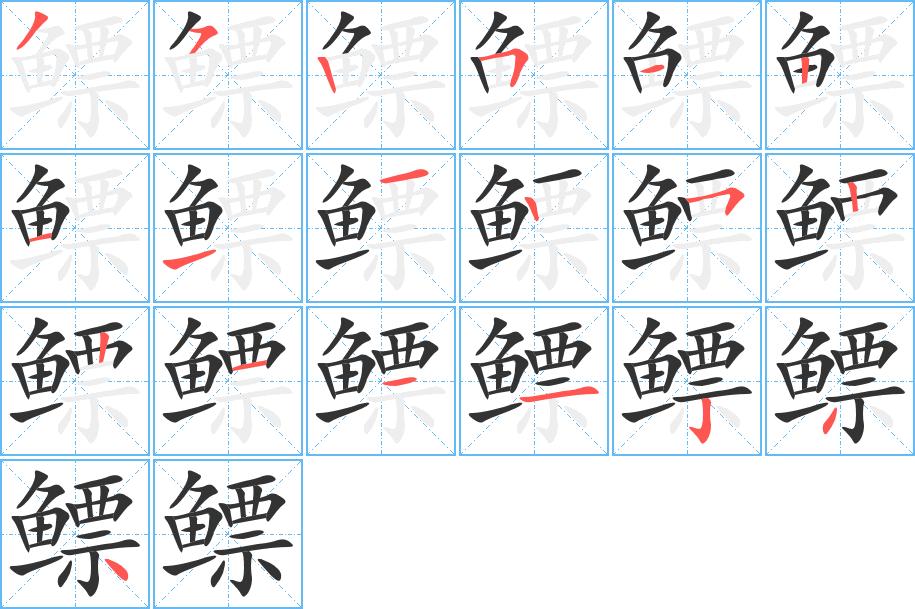 鳔字的笔顺分步演示