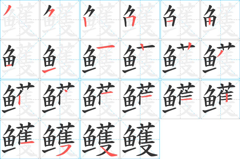 鳠字的笔顺分步演示