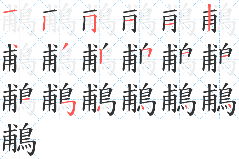 鵏字的笔顺分步演示