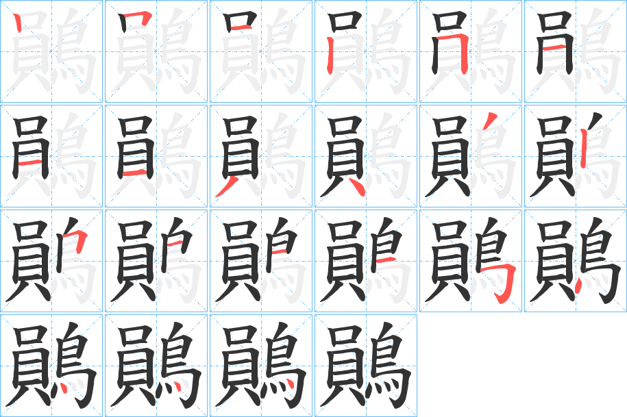 鶰字的笔顺分步演示