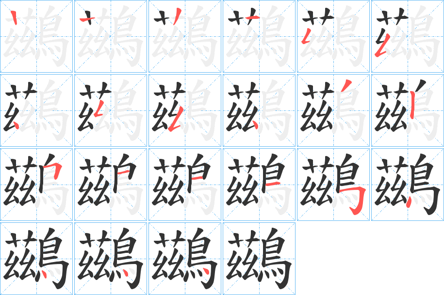 鷀字的笔顺分步演示