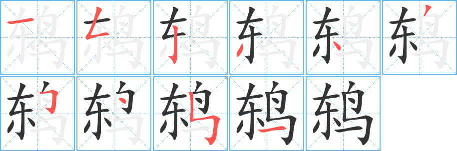 鸫字的笔顺分步演示