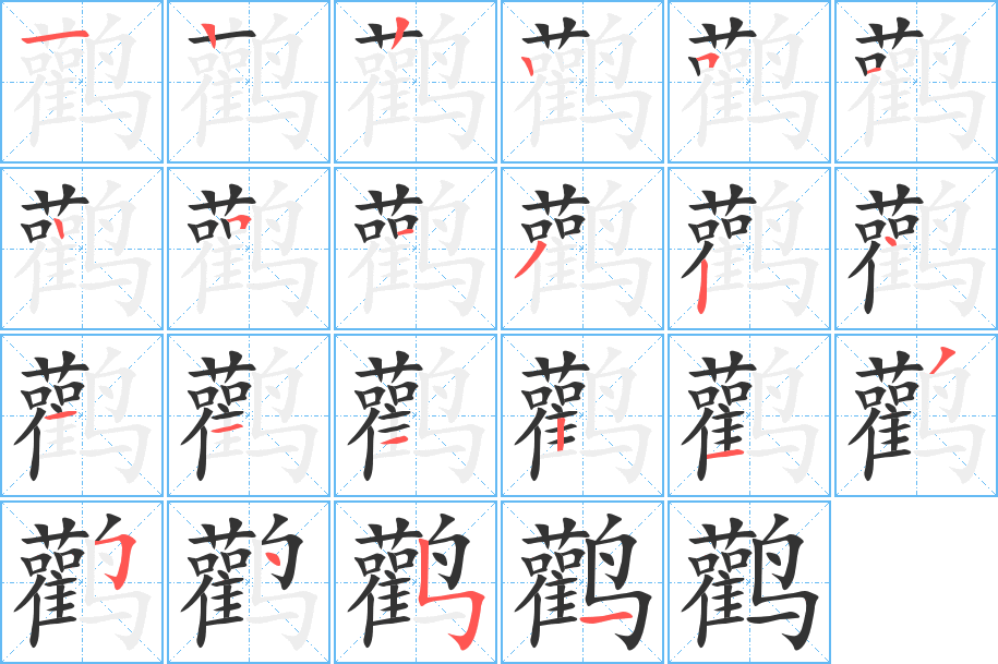 鹳字的笔顺分步演示